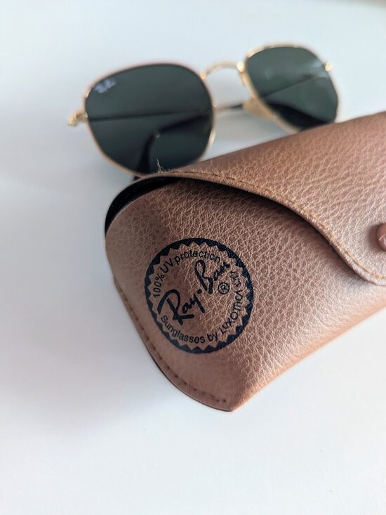 Ray-Ban RB3548N Hexagonal Metal Sunglasses 54mm Gold Green G15 Lenses main image 10